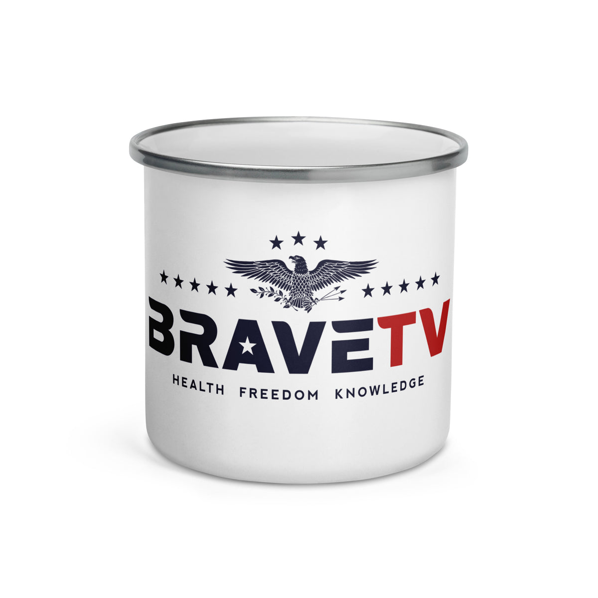 BraveTV logo Enamel Mug