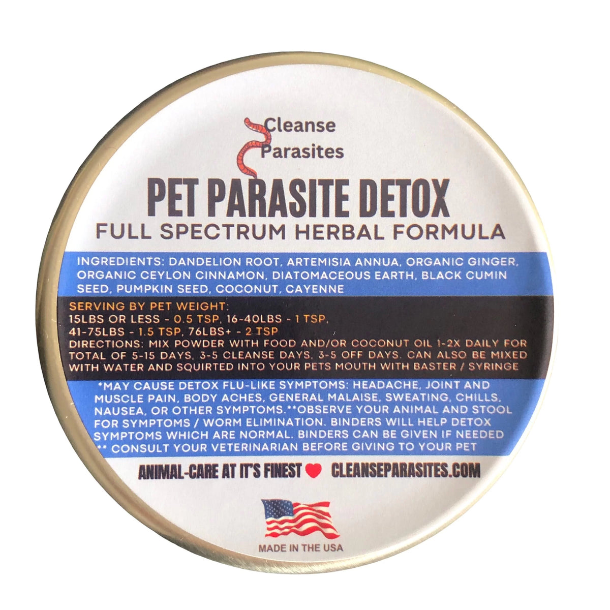 **PRE- ORDER** Pet Parasite Cleanse – Herbal Dewormer Powder