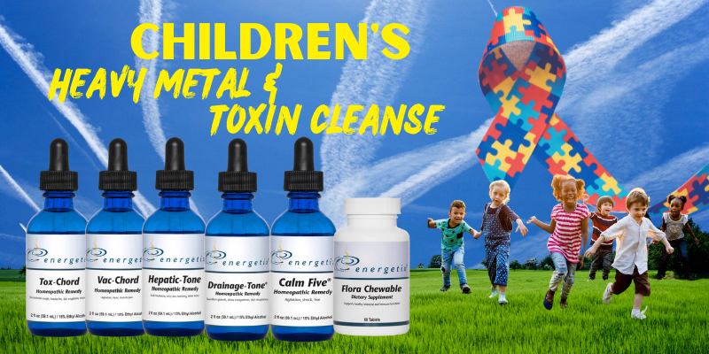 Kid's Heavy Metal  And Toxin Detox PLUS Liver Support, Emotional Support, and Pre/Pro biotic  - Tox Chord, Vac Chord, Hepatic Tone, Drainage Tone, Calm Five, and Flora Chewable